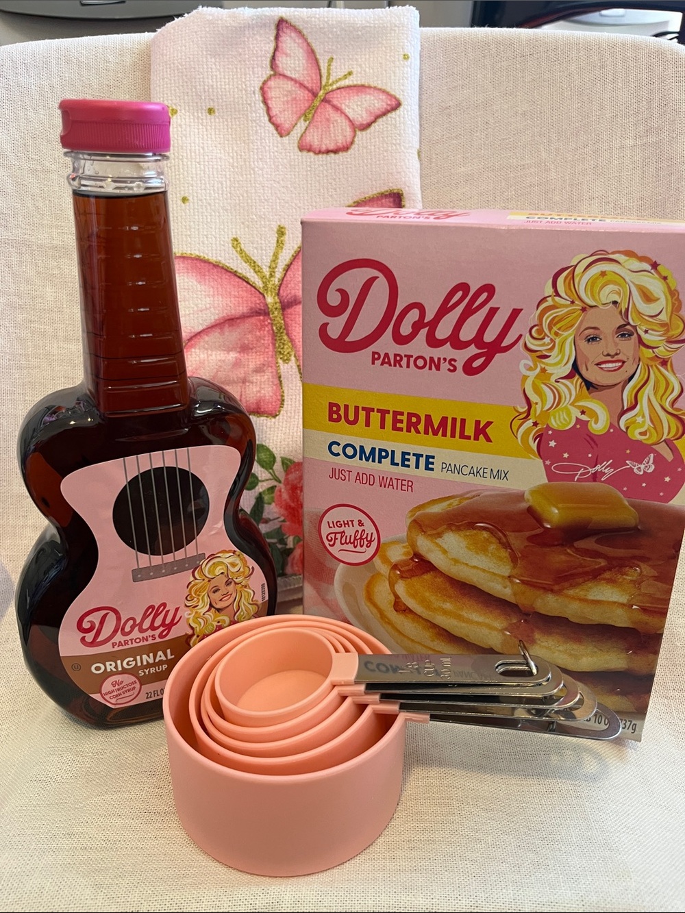 Breakfast with Dolly Pink Buttermilk Pancake Mix & Syrup Guitar Bottle Bundle